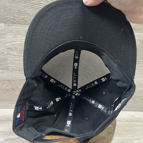 Miami Marlins Spell Out MLB New Era Baseball Cap Hat 9FIFTY Fitted Hat Black M-L - Picture 6 of 11